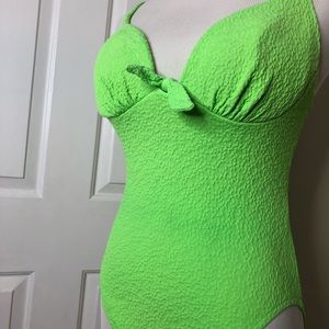 Neon one piece bathing suit